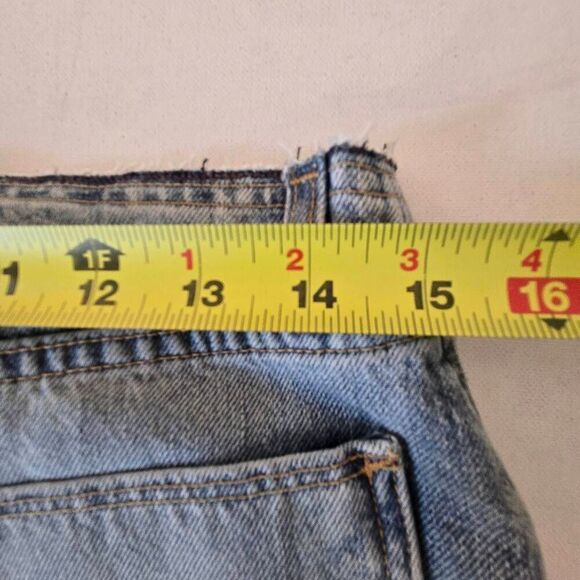 Hudson Womens Button Fly Distressed Raw Hem Sloane Denim Skirt Light Wash Sz 26 - Picture 9 of 11